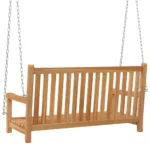 2 Seater Garden Swing Bench - Teak Finish - 114 x 60 x 64cm