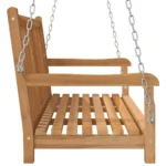 2 Seater Garden Swing Bench - Teak Finish - 114 x 60 x 64cm