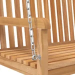 2 Seater Garden Swing Bench - Teak Finish - 114 x 60 x 64cm