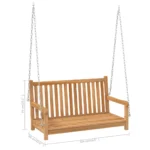 2 Seater Garden Swing Bench - Teak Finish - 114 x 60 x 64cm