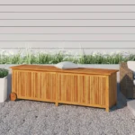 Garden Storage Box With Wheels - Solid Acacia Wood - 150 x 50 x 58cm