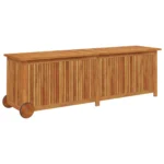 Garden Storage Box With Wheels - Solid Acacia Wood - 150 x 50 x 58cm