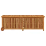 Garden Storage Box With Wheels - Solid Acacia Wood - 150 x 50 x 58cm