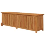 Garden Storage Box With Wheels - Solid Acacia Wood - 150 x 50 x 58cm