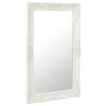 Ornate Wall Mirror - Baroque Style - White - 50 x 80cm