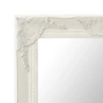 Ornate Wall Mirror - Baroque Style - White - 50 x 80cm