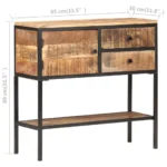 Sideboard - Rough Mango Wood - Natural - 85 x 30 x 80cm