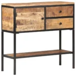 Sideboard - Rough Mango Wood - Natural - 85 x 30 x 80cm