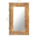 Mirror - Solid Mango Wood - Natural - 80 x 50 x 2.5cm