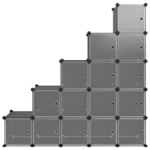 Storage Cube Organiser With 15 Cubes And Doors - 156 x 31.5 x 153.5cm