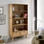 4-Tier Bookcase - Solid Pine Wood - Brown - 88 x 35 x 180cm