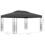 Gazebo PA Coating - Steel - Anthracite - 3 x 4 x 2.7m