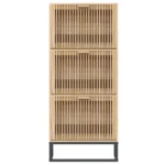 Modern Natural Wood Shoe Cabinet - White - 52 x 25 x 120cm