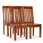 x4 Handmade Modern Dining Chairs - Solid Acacia Wood - 42 x 49 x 90cm