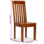 x4 Handmade Modern Dining Chairs - Solid Acacia Wood - 42 x 49 x 90cm