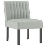 Velvet Slipper Chair - Light Grey - 48 x 64 x 72cm