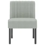 Velvet Slipper Chair - Light Grey - 48 x 64 x 72cm