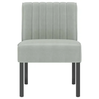 Velvet Slipper Chair - Light Grey - 48 x 64 x 72cm