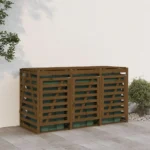 Triple Wheelie Bin Storage Unit - Pinewood - Honey Brown - 240 x 91.5 x 128.5cm