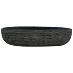 Ceramic Oval Sink Basin - Grey & Black - 59 x 40 x 14cm