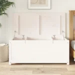 White Modern Storage Box - Solid Pinewood - 110 x 50 x 45.5cm