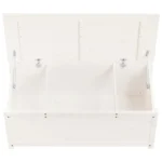 White Modern Storage Box - Solid Pinewood - 110 x 50 x 45.5cm