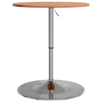 Round Adjustable Home Bar Table - Solid Beech Wood - 60 x 89.5cm