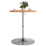 Round Adjustable Home Bar Table - Solid Beech Wood - 60 x 89.5cm