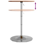 Round Adjustable Home Bar Table - Solid Beech Wood - 60 x 89.5cm