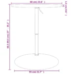 Round Adjustable Home Bar Table - Solid Beech Wood - 60 x 89.5cm