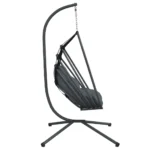 Steel Hanging Egg Chair With Stand - Anthracite - 104 x 100 x 197cm