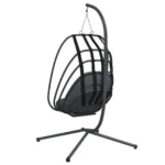 Steel Hanging Egg Chair With Stand - Anthracite - 104 x 100 x 197cm