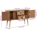 Sideboard - Solid Mango Wood - Natural - 110 x 30 x 70cm