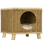 PE Rattan Wicker Cat Bed - Washable Cushion - 40 x 40 x 34cm