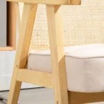 Accent Chair - Rattan Weave - Wooden Frame - Natural - 63 x 69 x 78cm