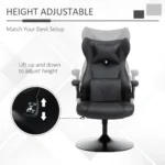 Racing Style Reclining Office Chair - Black Faux Leather