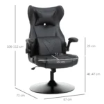 Racing Style Reclining Office Chair - Black Faux Leather