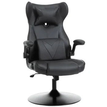 Racing Style Reclining Office Chair - Black Faux Leather