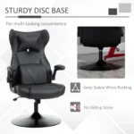 Racing Style Reclining Office Chair - Black Faux Leather