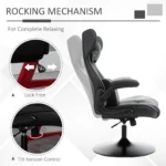 Racing Style Reclining Office Chair - Black Faux Leather