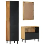 3 Piece Bathroom Furniture Set - Solid Mango Wood