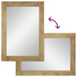 Bathroom Mirror - Solid Mango Wood And Glass - 50 x 70 x 2.5cm