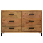 Sideboard - Solid Pinewood Grains - Brown - 110 x 35 x 70cm