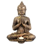 Large Buddha Tealight Holder - Gold Effect - 33cm x 24cm x 18cm