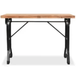 Solid Fir Wood And Iron Dining Table - 122 x 65 x 82cm