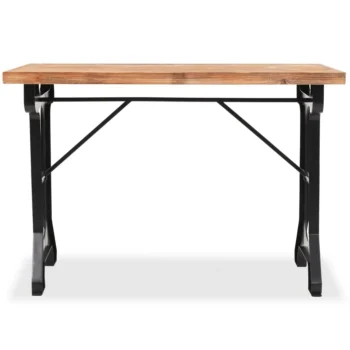 Solid Fir Wood And Iron Dining Table - 122 x 65 x 82cm