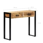 Console Table - Solid Mango Wood - 90 x 30 x 75cm