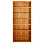 7 Tier Solid Oak Wood Bookcase - 90 x 22.5 x 200cm