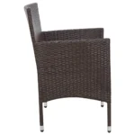 Brown Poly Rattan Garden Bench With Cushion - 98 x 58 x 84cm