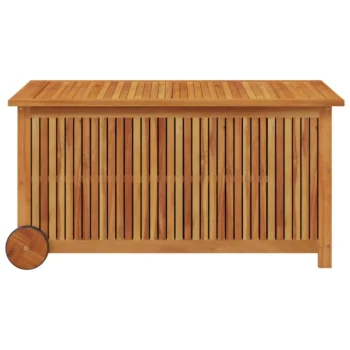 Garden Storage Box With Wheels - Solid Acacia Wood - 113 x 50 x 58cm